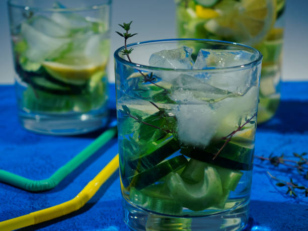 istock Flavored water with cucumber, celery, lemon and thyme 942555488