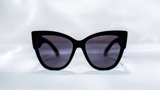 istock Women's sunglasses in a very black frame covered with velvet 942564006