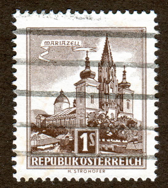 istock Austria stamps: catholic church Mariazell (Basilica of Birth of Virgin Mary), series 