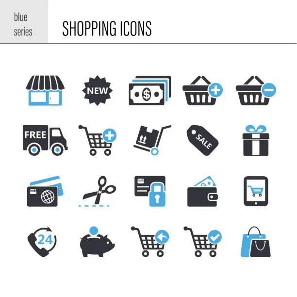 Vector illustration of Shopping icon set