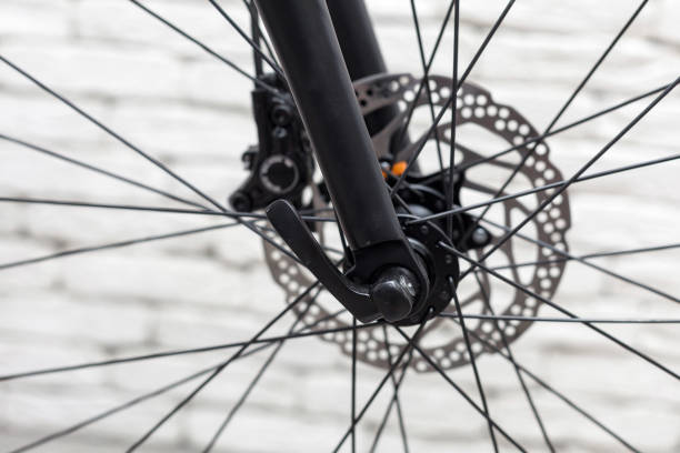 istock New modern road bicycle on white textured background. Element of a bicycle. 942568104