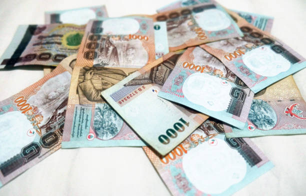 istock Background with money thai thousand baht bills 942571220