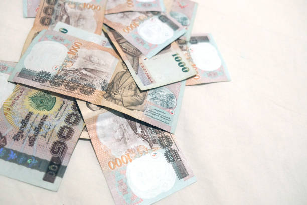 istock Background with money thai thousand baht bills 942571294