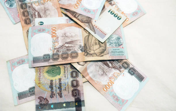 istock Background with money thai thousand baht bills 942571300