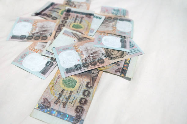 istock Background with money thai thousand baht bills 942571332