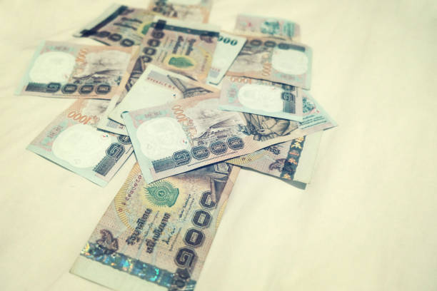 istock Background with money thai thousand baht bills 942571336