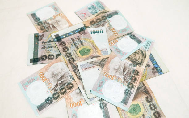 istock Background with money thai thousand baht bills 942571342