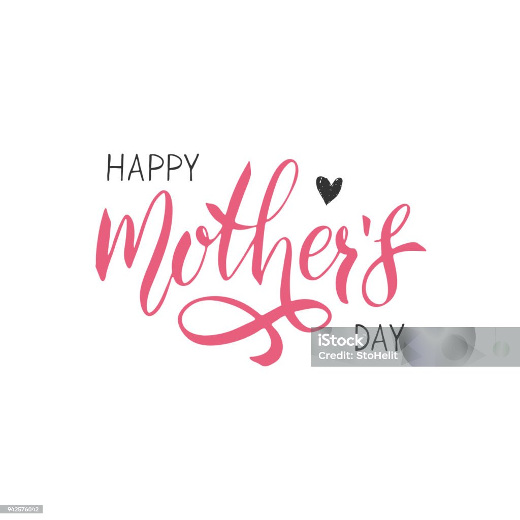 Happy Mothers Day lettering. Handwritten typography. Calligraphy text. Mother's Day stock vector