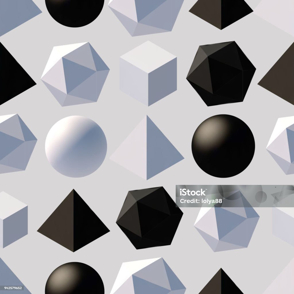 Pattern With 3d Shapes Stock Illustration - Download Image Now ...