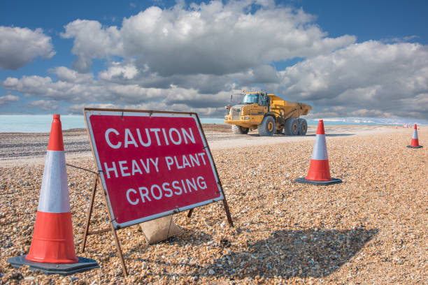 istock Heavy Plant - Construction - Construction Site - Sea Defence works 942580588
