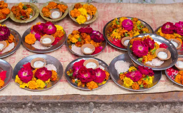 Flower petals for Puja ceremony