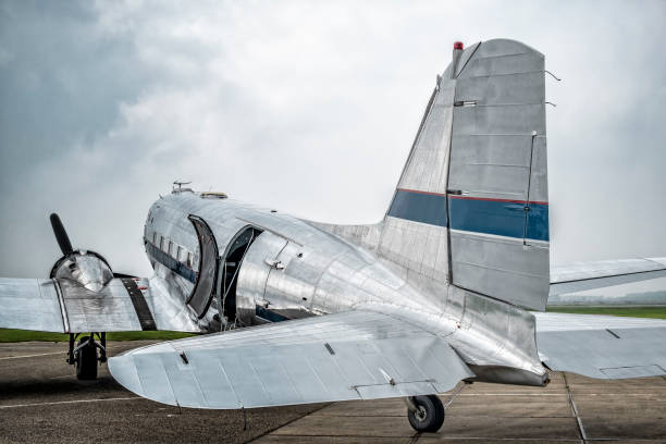 istock Vintage propellor airplane ready for take off 942591148