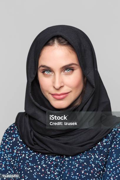 Portrait Of Confident Young Muslim Woman Stock Photo - Download Image Now - 20-29 Years, Adult, Adults Only