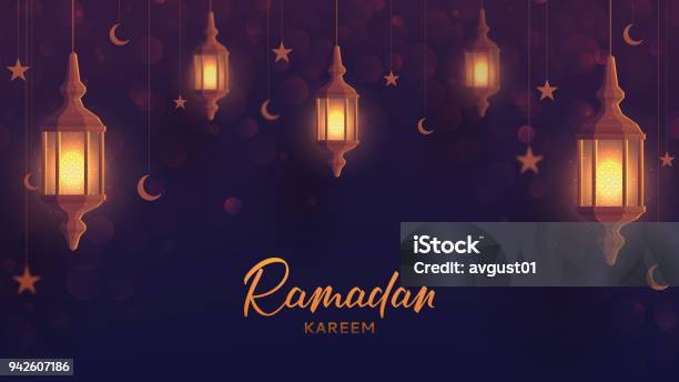 Ramadan Kareem Festive Web Banner Template Stock Illustration - Download Image Now - Ramadan, Arab Culture, Art