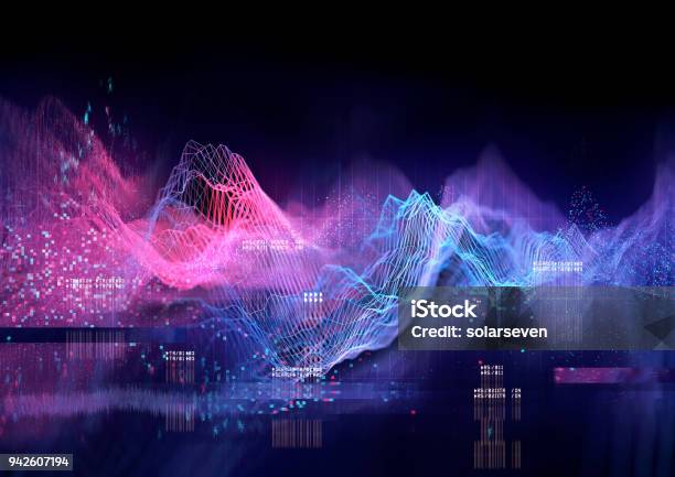 Technical Futuristic Graph Stock Photo - Download Image Now - Technology, Data, Big Data