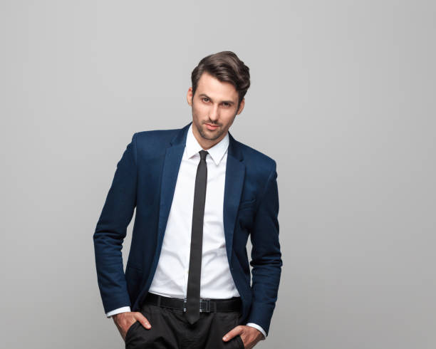 Portrait of elegant young man in suit
