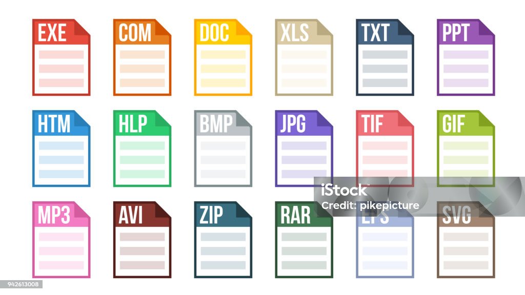 File Pictograme Format File Vector Various Pictogram File Format Type Software Label ...