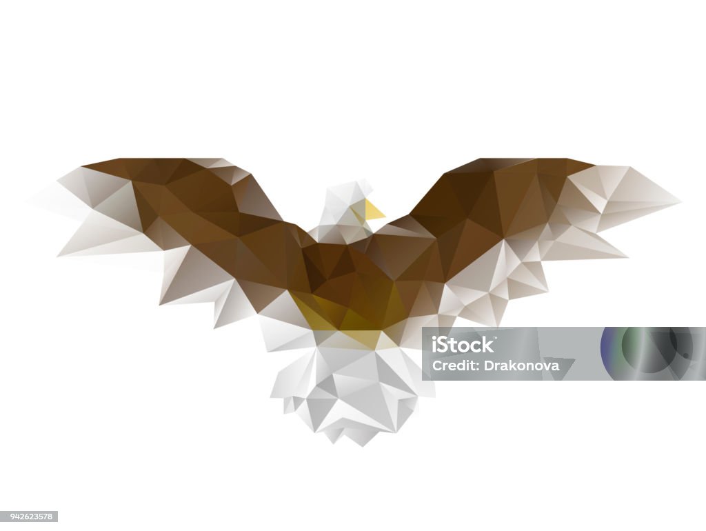 Low Poly Triangle Eagle Stock Illustration - Download Image Now - Eagle ...