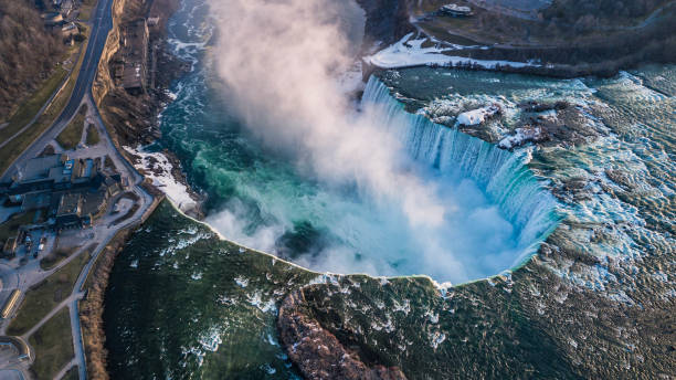 istock Arial View of the Horseshoe Falls at Niagara Falls 942626586