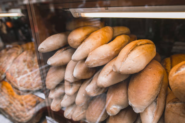 istock loafs on fresh bread at showcase in Istanbul, Turkey 942627648