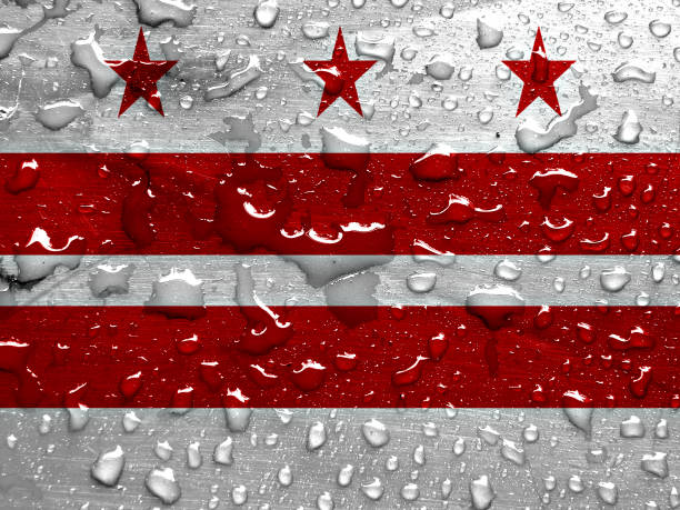 istock flag of Washington D.C. with rain drops 942627966