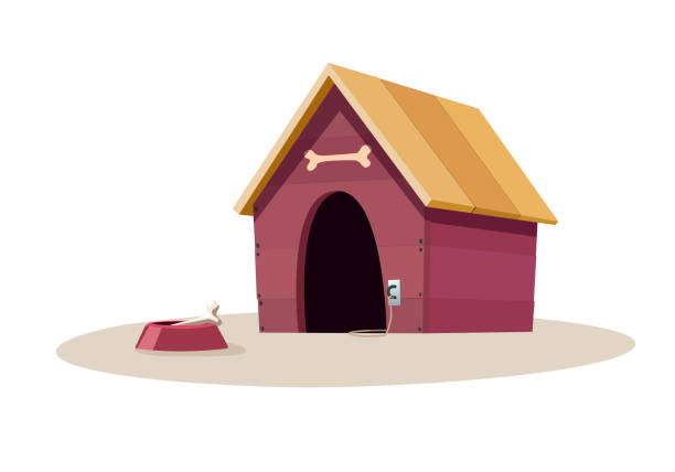 Red dog house Red dog house kennel stock illustrations