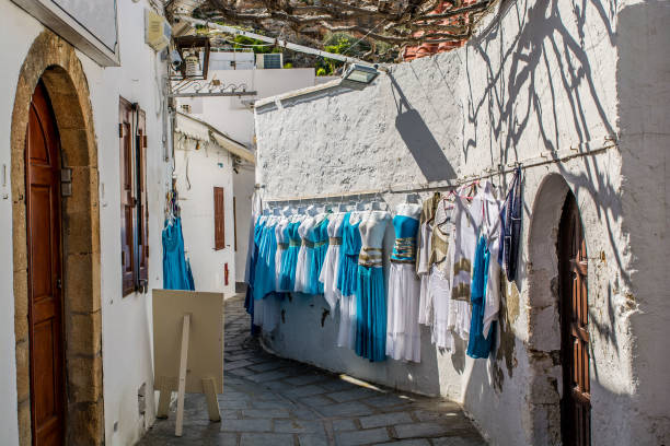 istock Traditional alley at Lindos 942635872