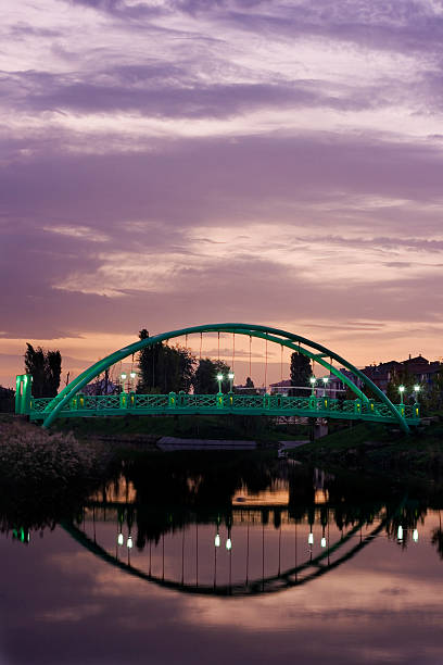 bridge on the river stock photo