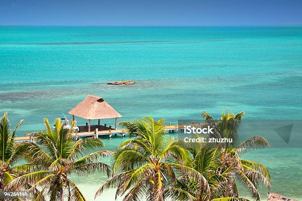 Pier On The Isla Contoy Mexico Stock Photo - Download Image Now - Contoy Island, Island, Beach