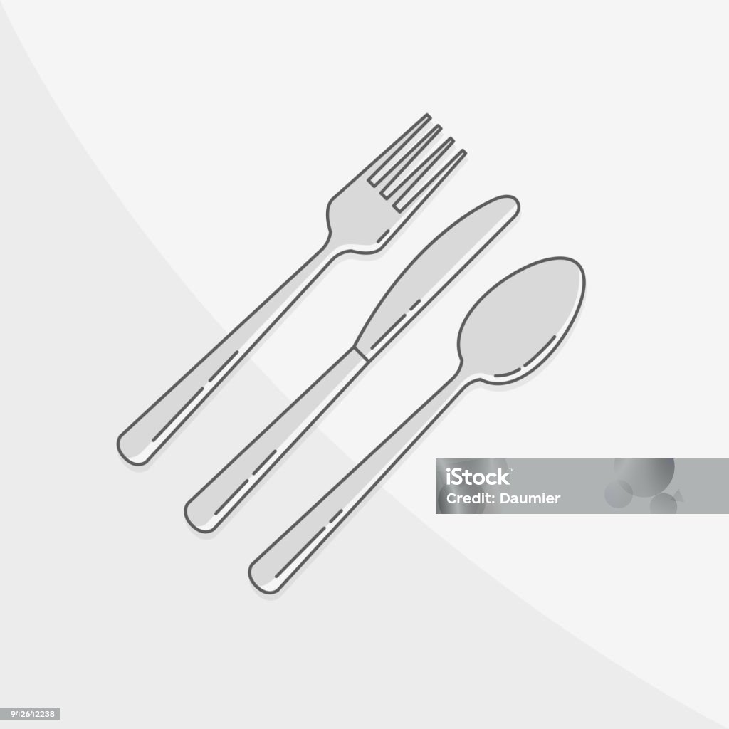 Kitchen tool - cutlery Kitchen tool - cutlery vector illustration on gray background Fork stock vector