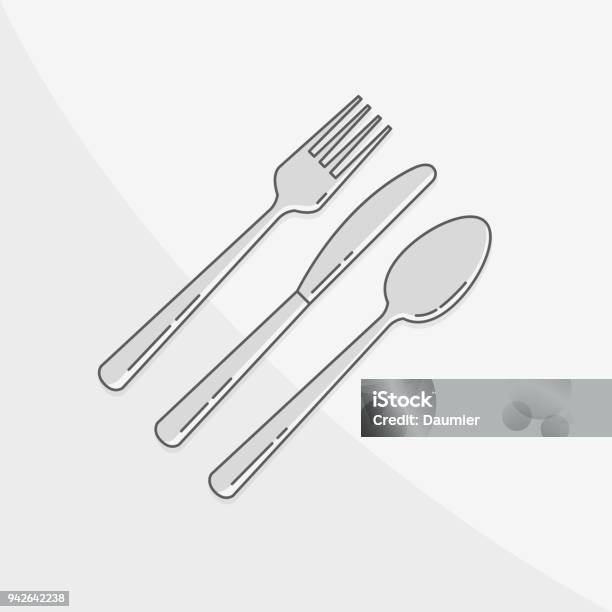 Kitchen Tool Cutlery Stock Illustration - Download Image Now - Fork, Spoon, Kitchen Knife