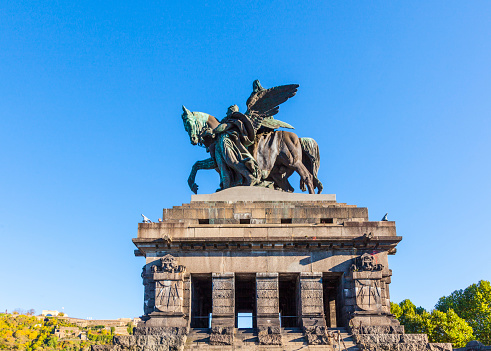 Monument to Kaiser Wilhelm I (Emperor William) on Deutsches Ecke (German Corner) in Koblenz
