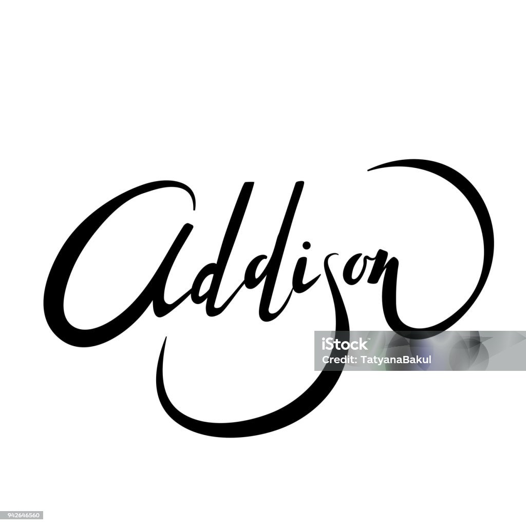 Printable Name Addison Personal Name Addison Vector Handwritten Calligraphy Set Handmade ...