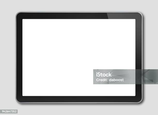 Digitaltabletpc Smartphone Vorlage Isoliert Auf Grau Stockfoto und mehr Bilder von Tablet PC