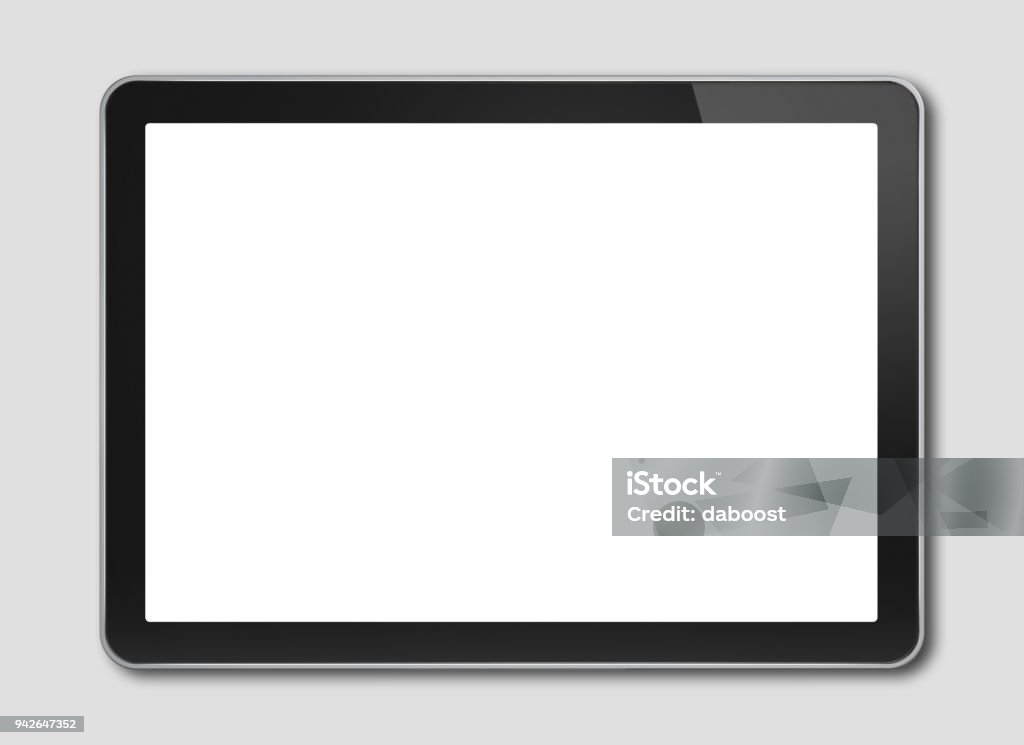 Tablette numérique, smartphone modèle isolé sur fond gris - Photo de Tablette numérique libre de droits