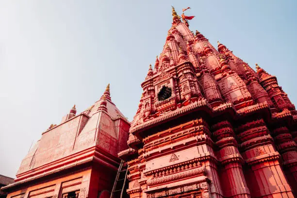 Shri Durga Temple historical building in Varanasi, India