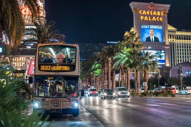 Las Vegas, NV / USA - March 8, 2017: People get on the famous \