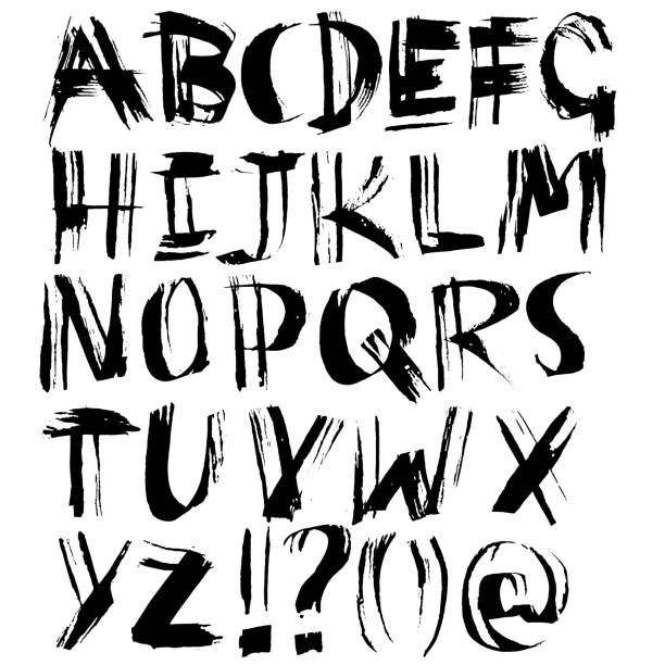 istock Handdrawn dry brush font. Modern brush lettering. Grunge style alphabet. Vector illustration. 942670272