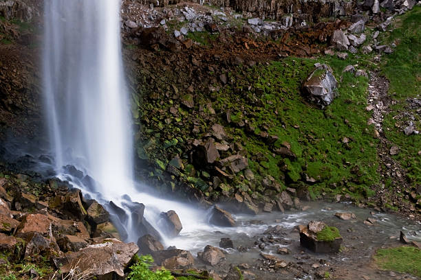 Waterfall on Green stock photo