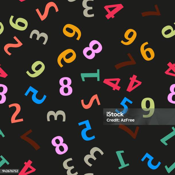 Seamless Pattern With Colorful Numbers Vector Stock Illustration ...