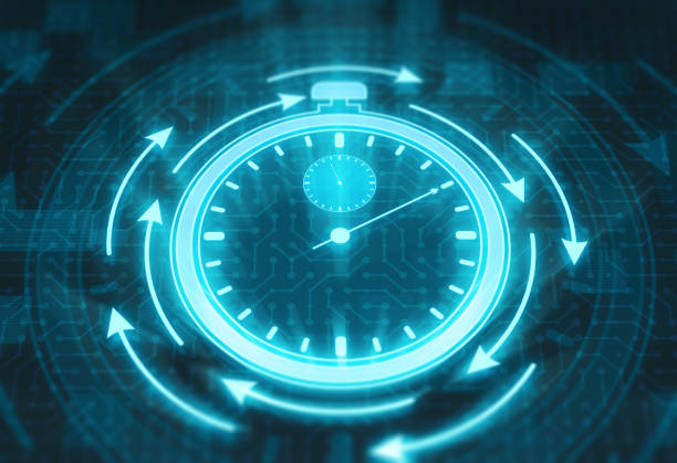 디지털 디스플레이에 초시계 - stopwatch speed clock time 뉴스 사진 이미지