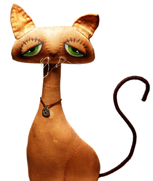 istock toy is a funny cat. isolated on white background 942682362