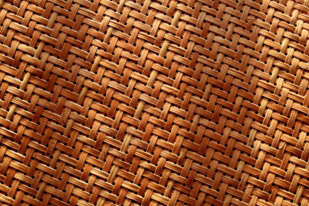 textur des gewebten bambo - woven bamboo wicker textured stock-fotos und bilder