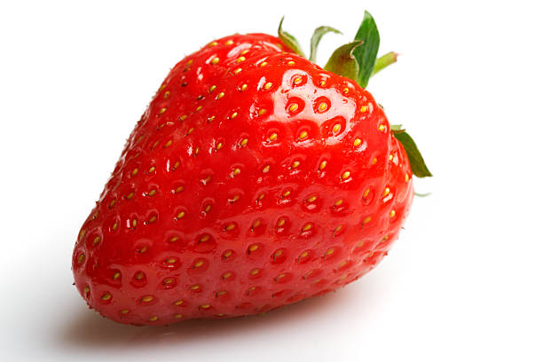 Single strawberry stock photo