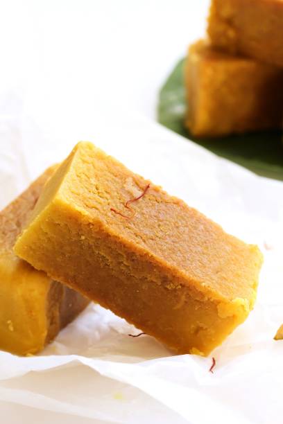 istock Mysore Pak isolated on white / indian festival sweets 942685906
