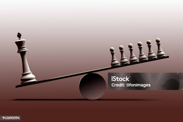Social Inequality And The Imbalance Between Social Classes Represented With Chess Pieces Stock Photo - Download Image Now