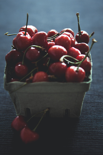 Healthy food, fresh and juicy cherries.