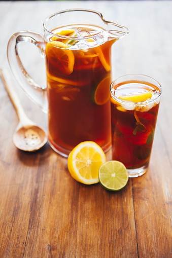 Fresh lemon ice tea, perfect for hot summer days!