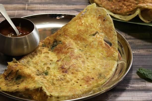 istock Rava Dosa  served with sambar - South Indian breakfast 942696870