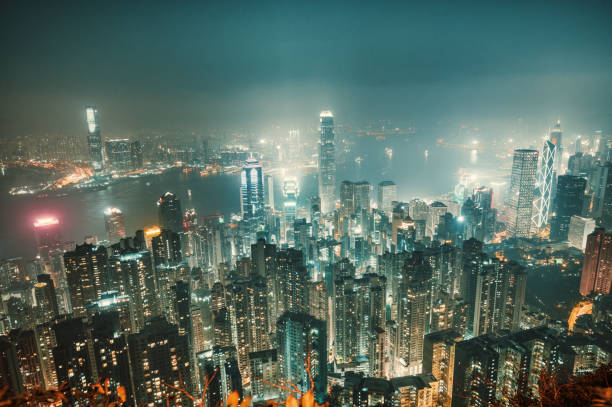 istock Hong Kong skyline at Night 942697044